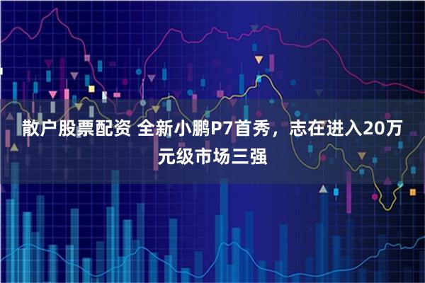 散户股票配资 全新小鹏P7首秀，志在进入20万元级市场三强